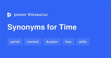 Synonyms for Time.
